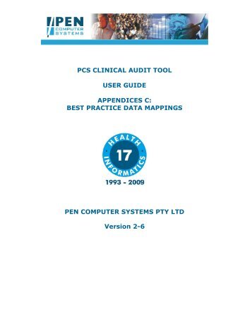 Clinical Audit User Guide V2-6 Appendices C - Pen Computer ...