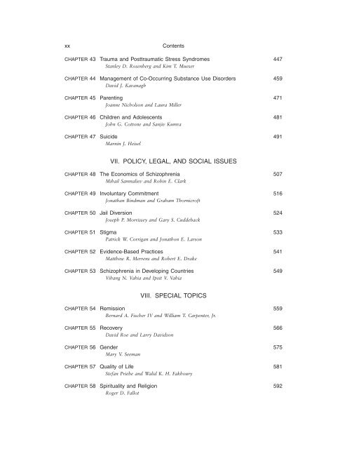 CLINICAL HANDBOOK OF SCHIZOPHRENIA