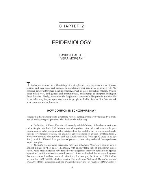 CLINICAL HANDBOOK OF SCHIZOPHRENIA