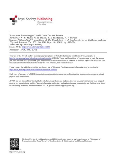 Directional Recording of Swell from Distant Storms - Department of ...