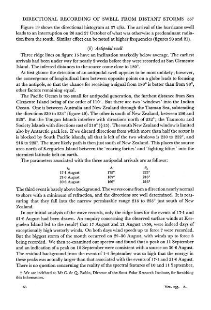 Directional Recording of Swell from Distant Storms - Department of ...