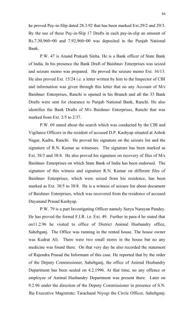 Fooder scam Judgement given by Sri G. K. Singh Spl. Judge VII CBI ...
