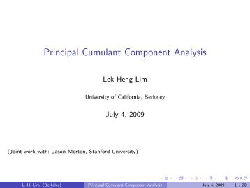 Principal Cumulant Component Analysis