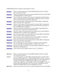 OHRP IRB Registration Frequently Asked Questions ... - HHS Archive