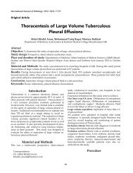 Thoracentesis of Large Volume Tuberculous Pleural Effusions