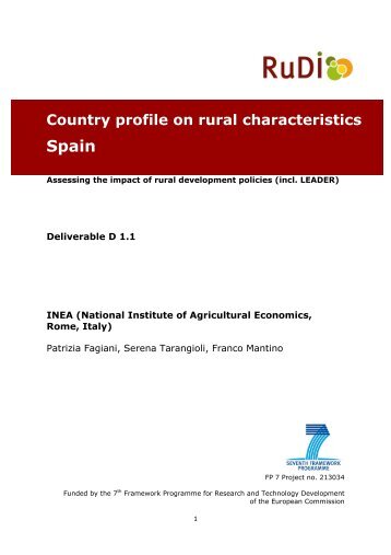 Country profile on rural characteristics Spain - RuDI