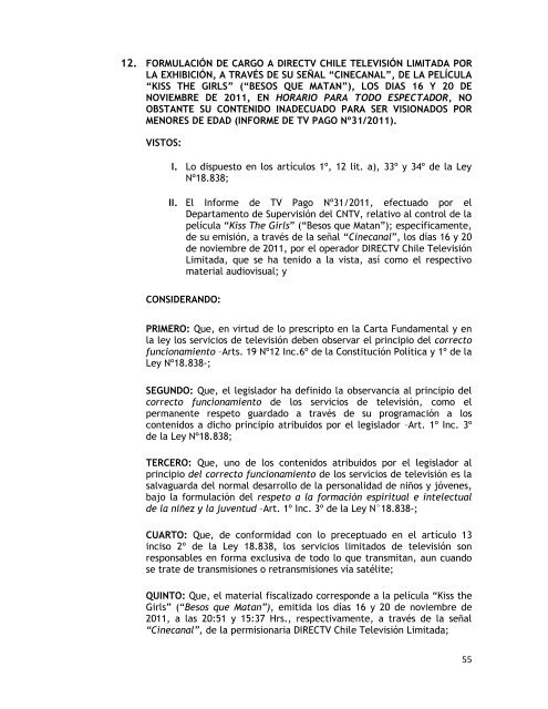 ACTA DE LA SESION ORDINARIA DEL CONSEJO ... - CNTV