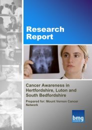 Cancer Awareness in Hertfordshire, Luton and South Bedfordshire