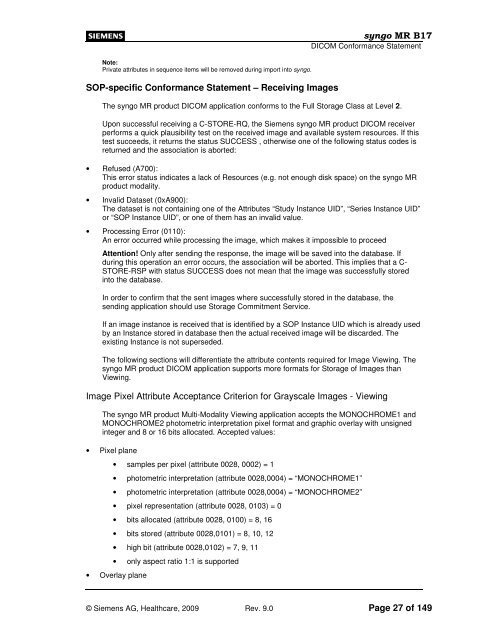 syngo® MR B17 DICOM Conformance Statement - Siemens ...