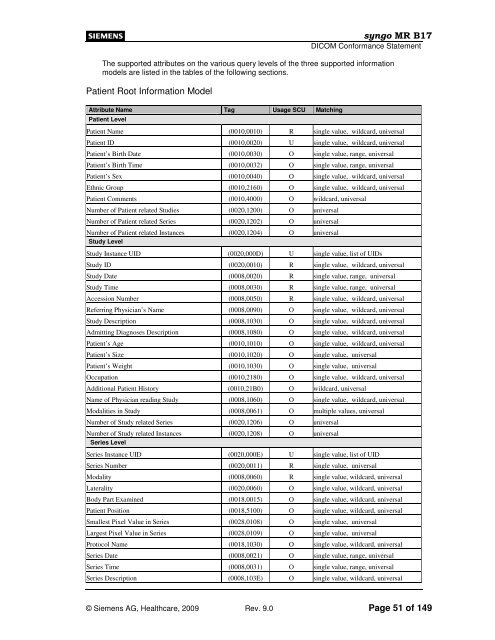 syngo® MR B17 DICOM Conformance Statement - Siemens ...