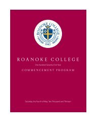 Commencement Program - Roanoke College