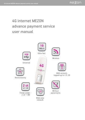 4G internet MEZON advance payment service user manual