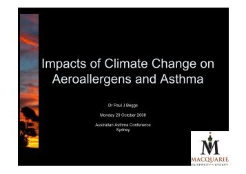 Impacts of Climate Change on Aeroallergens and Asthma
