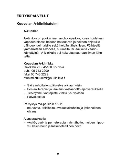 Päihdepalvelut - Kouvola