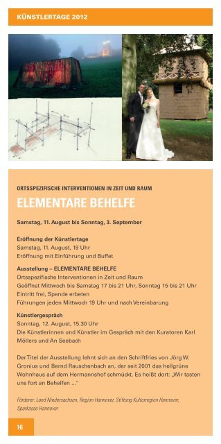 sommerProGramm - Kunst und Begegnung Hermannshof e.V.