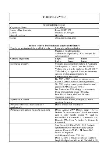 cv d.ssa Ceci - Ospedale Israelitico