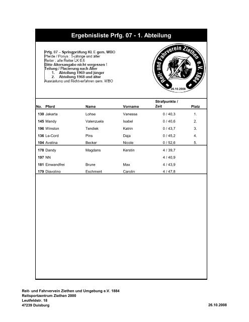 Ergebnisliste Prfg. 07 - Reit- und Fahrverein Ziethen 1884 e.V.