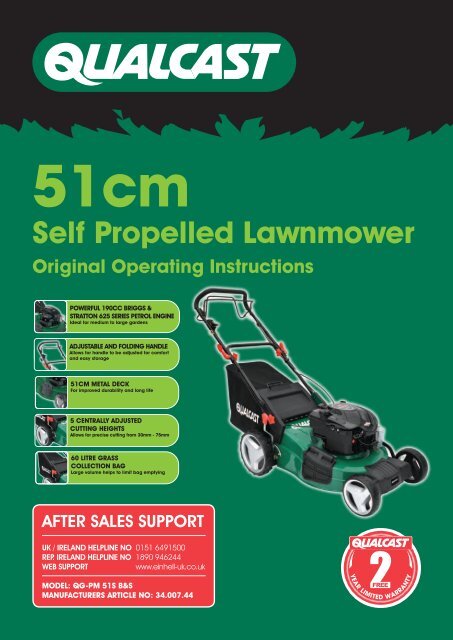 51cm Self Propelled Lawnmower Original Operating ... - Einhell