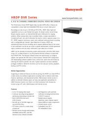 HRDP DVR Series - Honeywell Video Systems