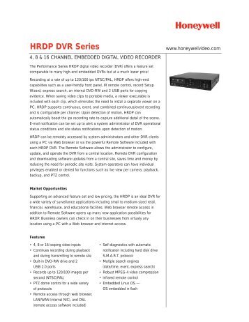 HRDP DVR Series - Honeywell Video Systems