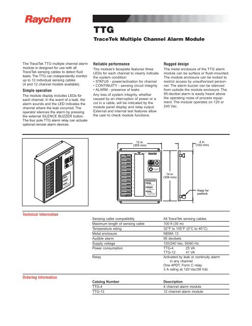 TraceTek Multiple Channel Alarm Module - California Detection ...