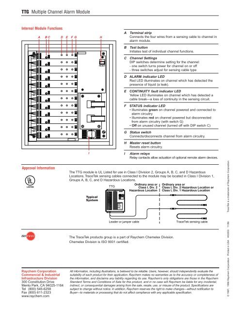 TraceTek Multiple Channel Alarm Module - California Detection ...