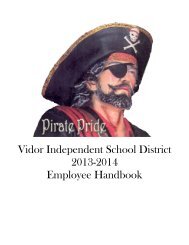 Employee Handbook - Vidor Independent School District