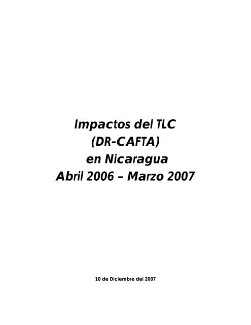 Impactos del TLC en Nicaragua.pdf - CISAS | Centro de InformaciÃ³n ...