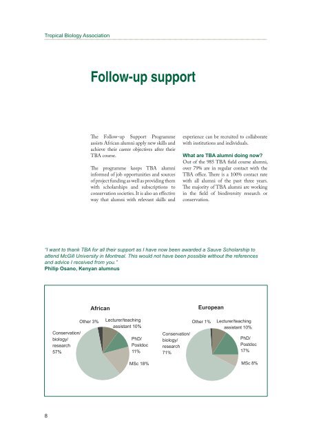 Annual report - Tropical Biology Association