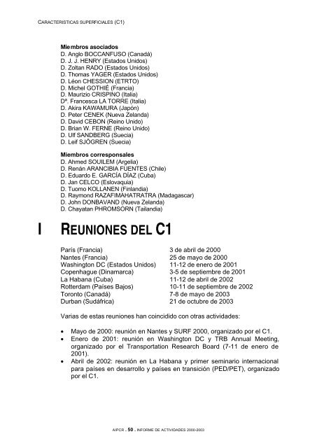 Informe de Actividades 2000-2003 - Association mondiale de la Route