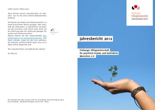 Jahresbericht 2012 - Freiburger Hilfsgemeinschaft eV