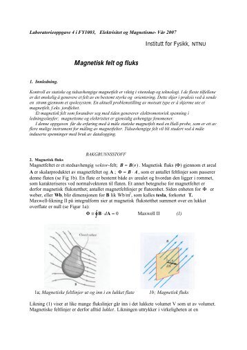 Magnetisk felt og fluks - NTNU