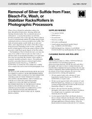 Removal of Silver Sulfide from Fixer, Bleach-Fix, Wash, or ... - Kodak