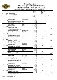 ADAC Rallye Ruhrgebiet Classic - MSC Ruhrblitz Bochum eV im ...