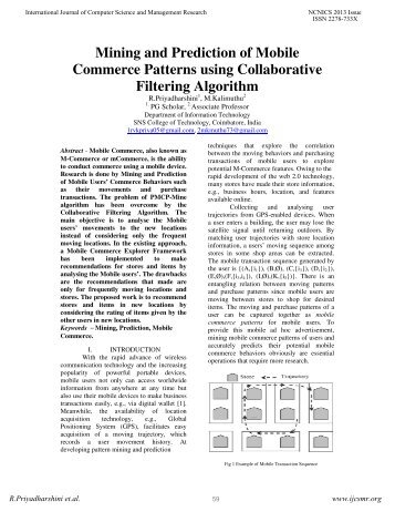 Mining and Prediction of Mobile Commerce Patterns using ... - ijcsmr