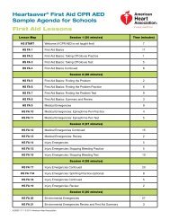 HeartsaverÂ® First Aid CPR AED Sample Agenda for Schools First ...