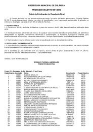 PREFEITURA MUNICIPAL DE ORLÃNDIA PROCESSO SELETIVO ...