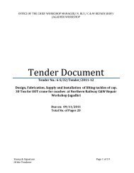 Tender Document - Northern Railway
