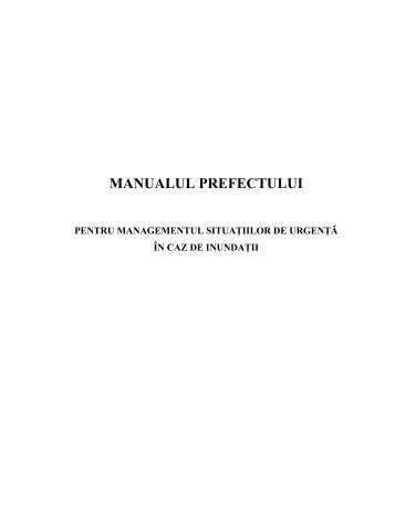 Manualul Prefectului pentru managementul situatiilor de urgenta in ...