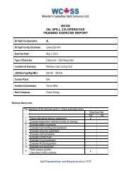 WCSS OIL SPILL CO-OPERATIVE TRAINING EXERCISE REPORT A