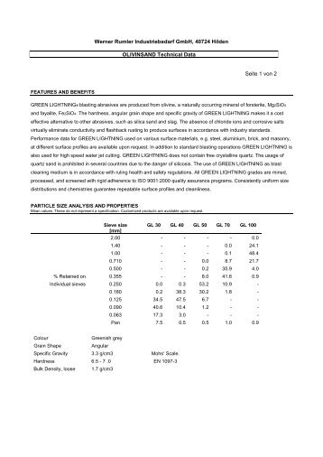 Werner Rumler Industriebedarf GmbH, 40724 Hilden OLIVINSAND ...