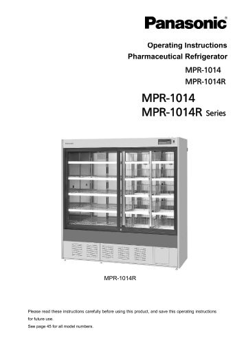 MPR-1014 MPR-1014R Series - Panasonic Biomedical