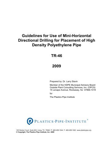 TR-46: Guidelines for Use of Mini-Horizontal Directional Drilling for ...