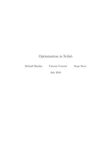 Optimization in Scilab - Projects