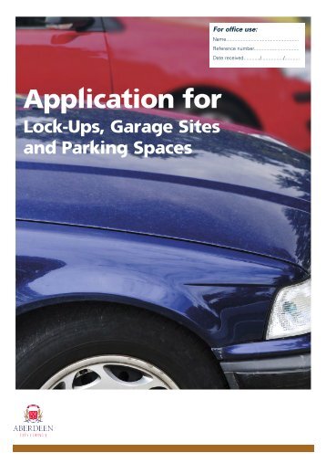 Lock-Ups, Garage Sites and Parking Spaces Application Form