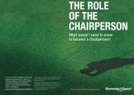 THE ROLE OF THE CHAIRPERSON - Sport Wales