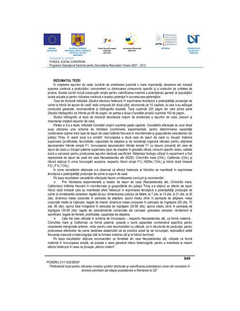 rezumatele tezelor de doctorat susÈinute Ã®n anii 2009 â 2010