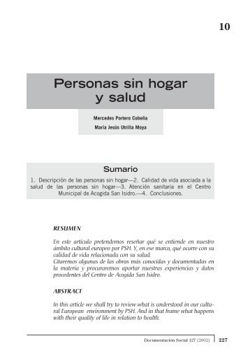 11- PERSONAS SIN HOGAR Y SALUD