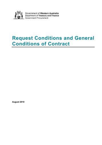 Request Conditions and General Conditions Of Contract