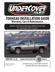 TONNEAU INSTALLATION GUIDE - Undercover